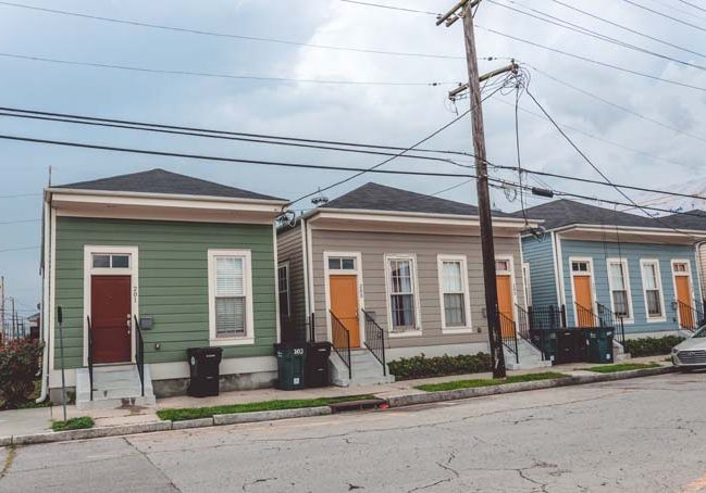 Residential old houses in the poor quarter of New Orleans, Louis
